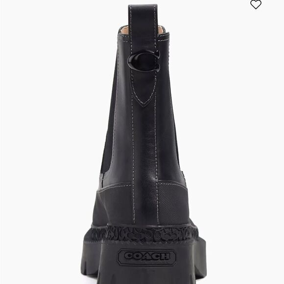 Coach Jayla Lug Sole Black Leather Chelsea Boot womens size 8.5 - Picture 3 of 14